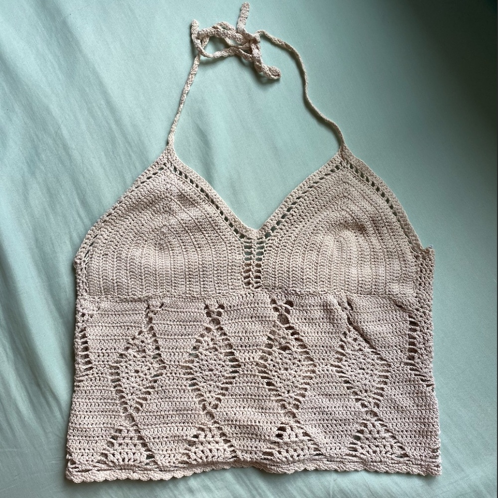 Tan Knit Beachy Tank Top